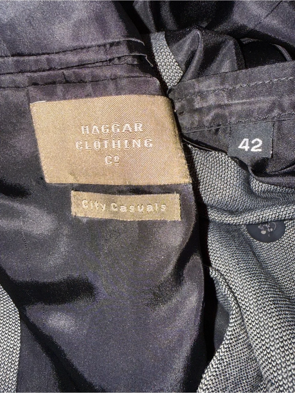 2257-Vintage Haggar Double-Breasted Charcoal Gray Blazer